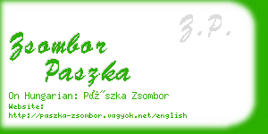 zsombor paszka business card